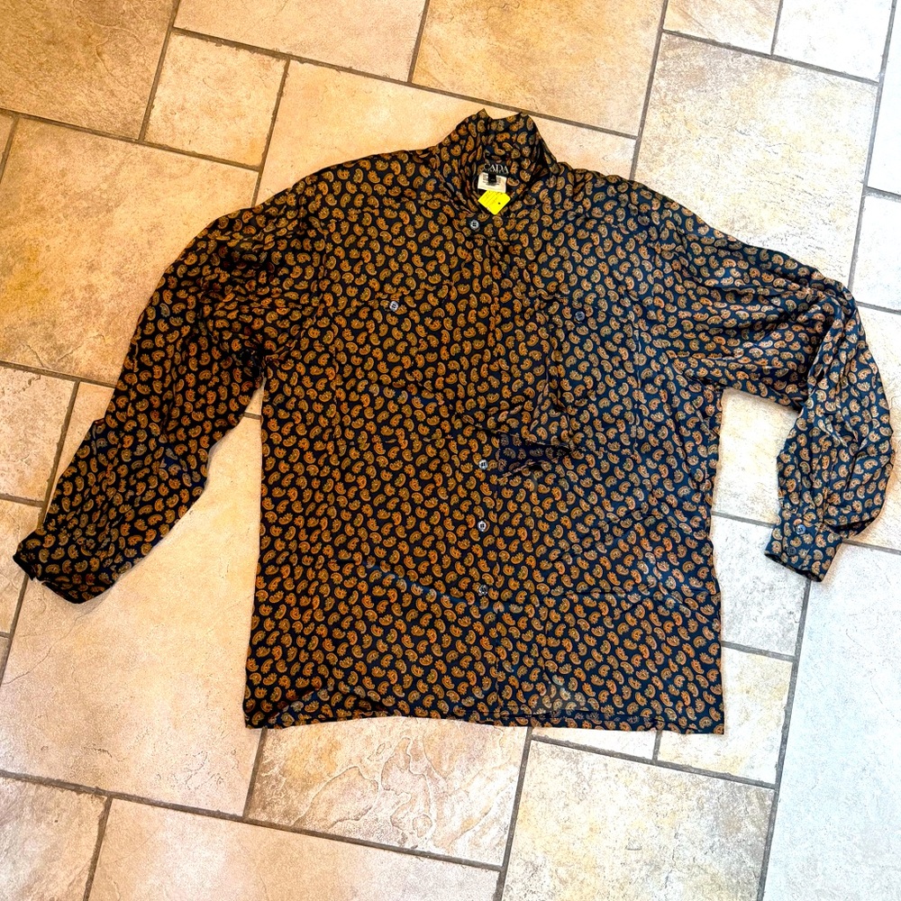 Vintage circa 1980s Escada silk Paisley blouse